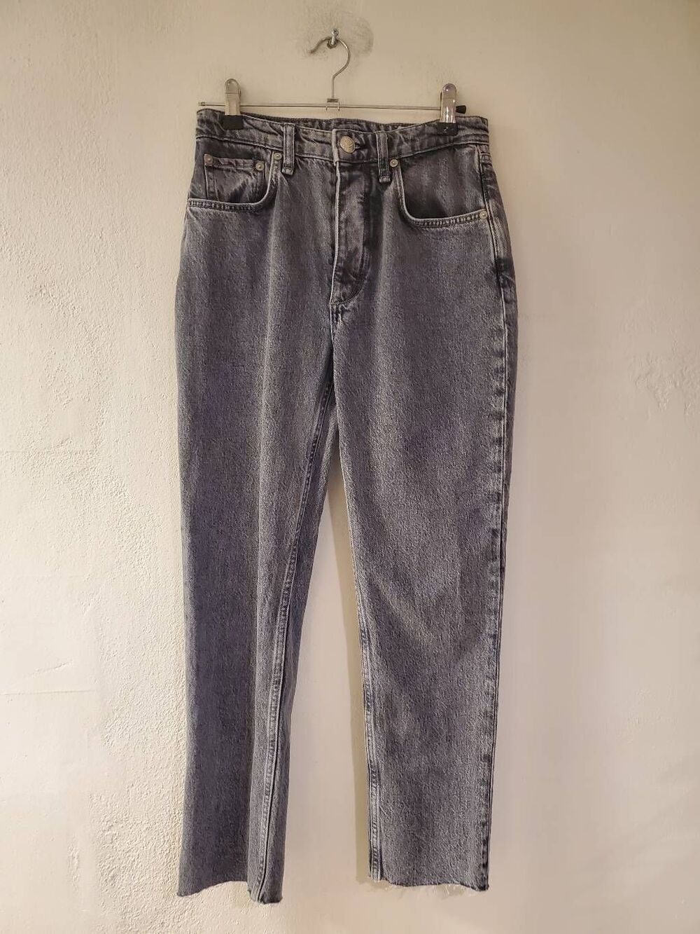 Rag & Bone Nina High Rise Ankle Cigarette Jeans in Colby Gray Size 25